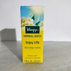 Kneipp Herbal Vegan Bath Oil  Enjoy Life May Chang and Lemon 3.38 FL OZ NIB